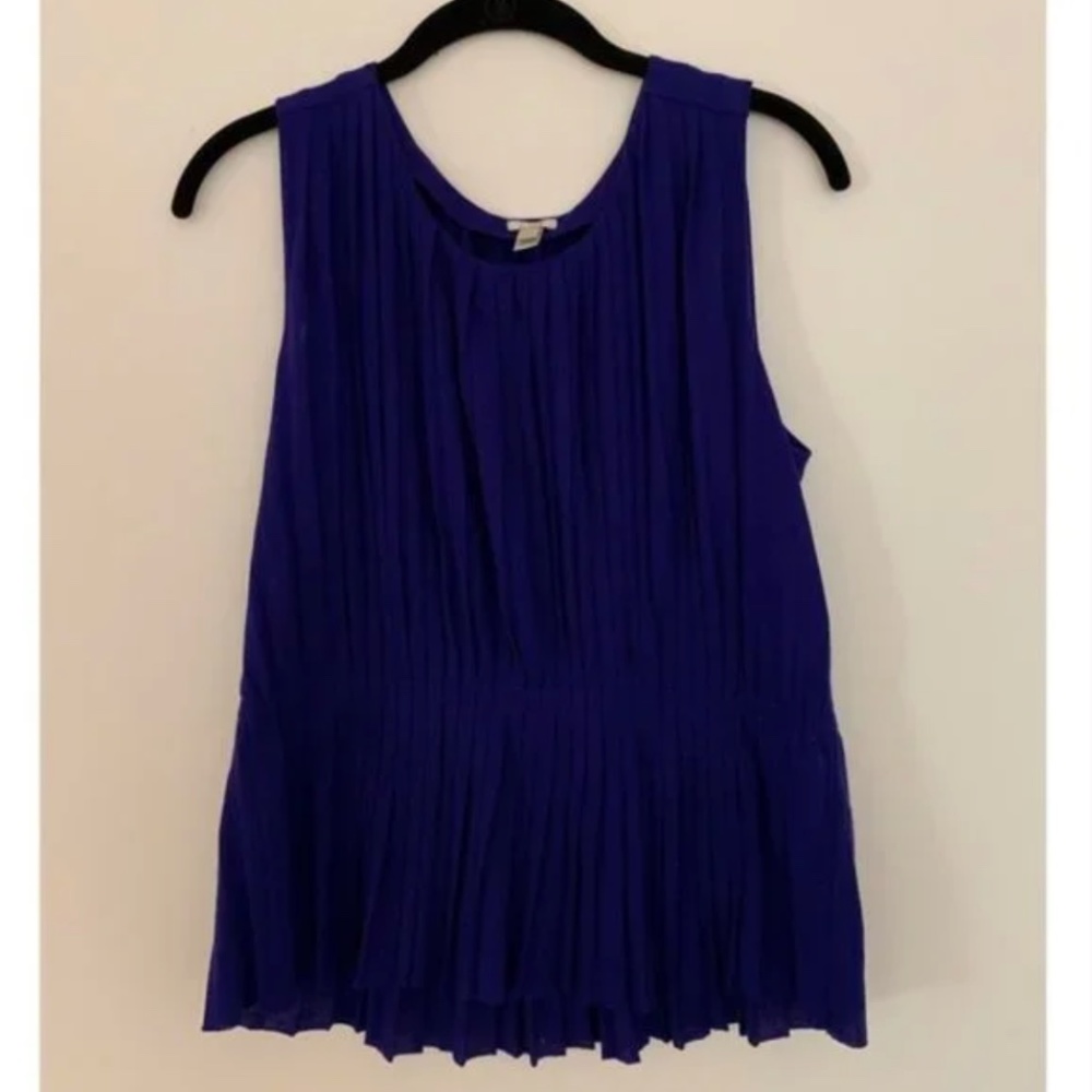 J. Crew Purple Pleated Sleeveless Top Blouse [Small]